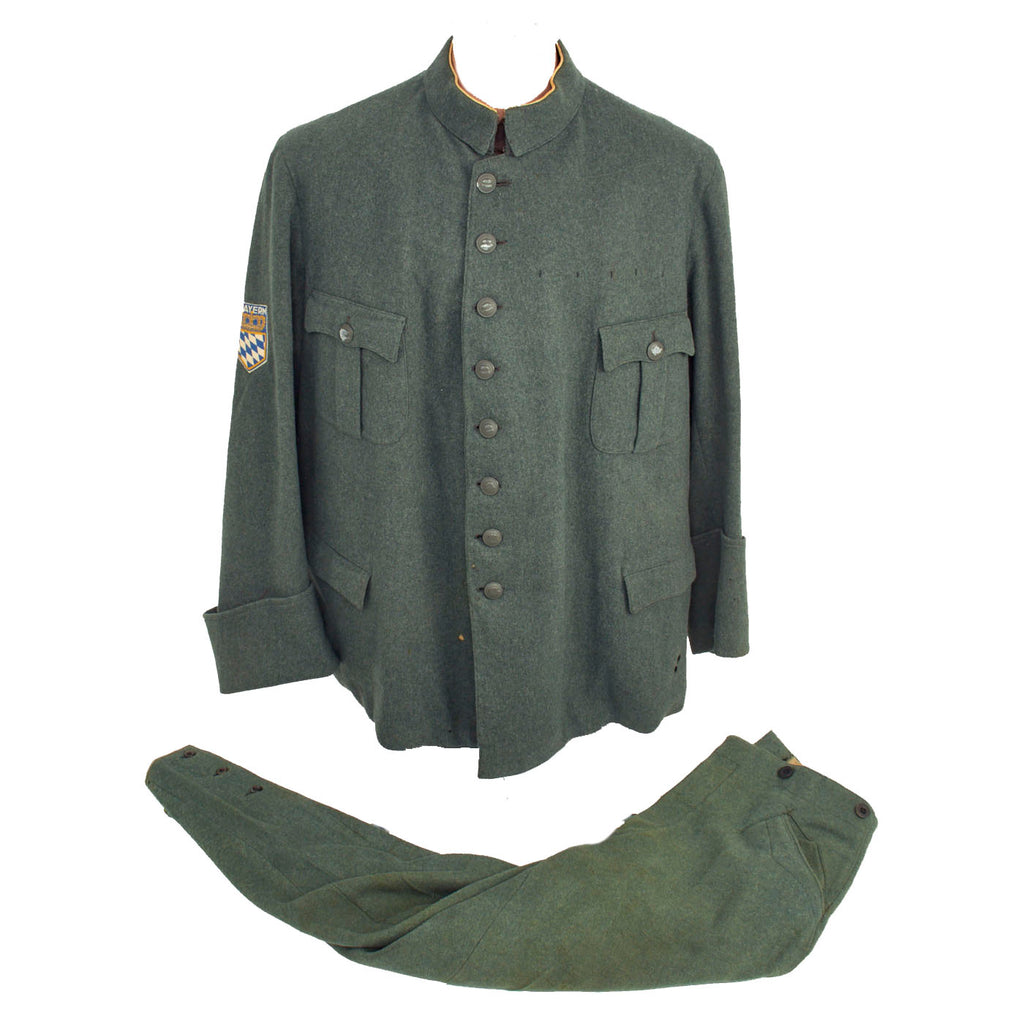 Original German Weimar Republic Period Der Stahlhelmbund Bavarian District Uniform Tunic & Breeches Original Items