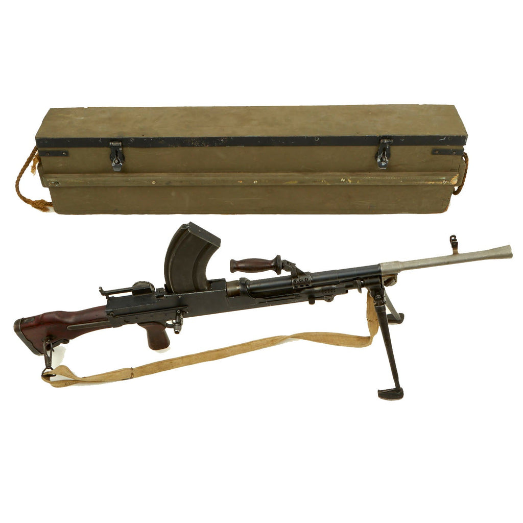 Original WWII British Bren MkI Display Gun with Magazine in Original Transit Chest Original Items