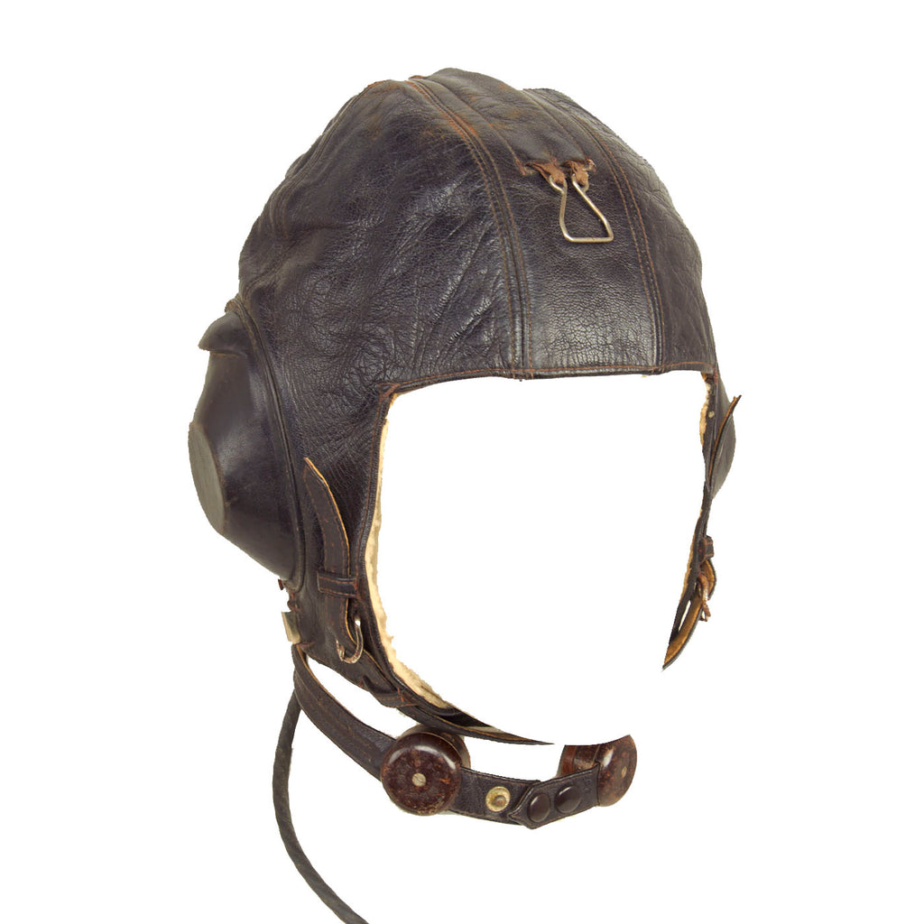 Original German WWII Luftwaffe LKpW101 Winter Flying Helmet in Size 57cm with Avionics Original Items