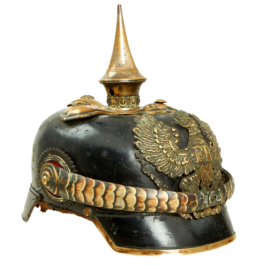 Original Imperial German WWI Prussian Dragoon Officer M1897 Pickelhaube Helmet - Size 57 Original Items