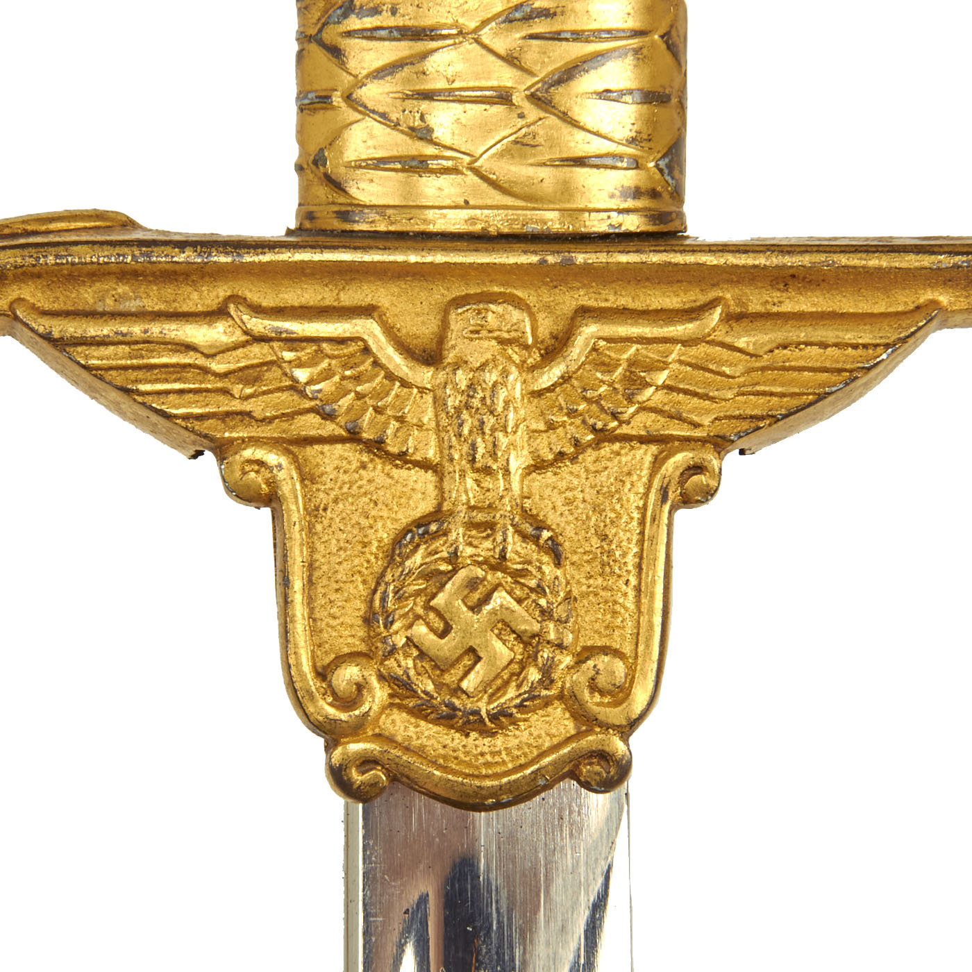 Original German WWII Prison Penal Service Official's Gilt Brass