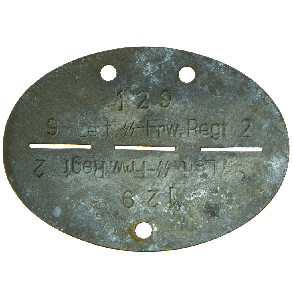 Original German WWII SS Identity Disc Dog Tag 2nd Latvian SS