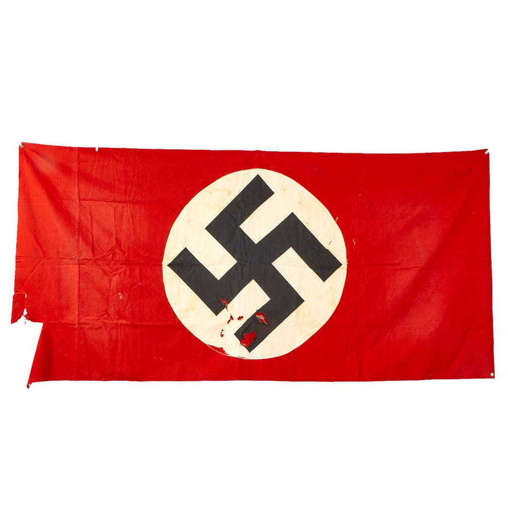 Original German WWII Service Worn Large Panzer Tank & Vehicle Identification Flag - 36" x 73" Original Items