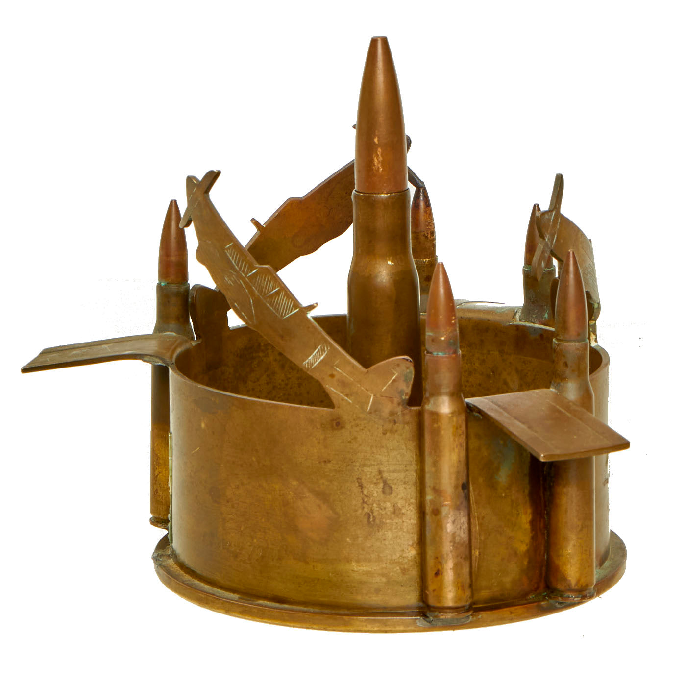 Lot 200 - Trench Art. A WWII brass shell case