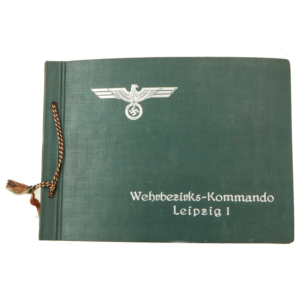 Original German WWII Military District Command Leipzig 1 Photo Album - Wehrbezieks-Kommando Original Items