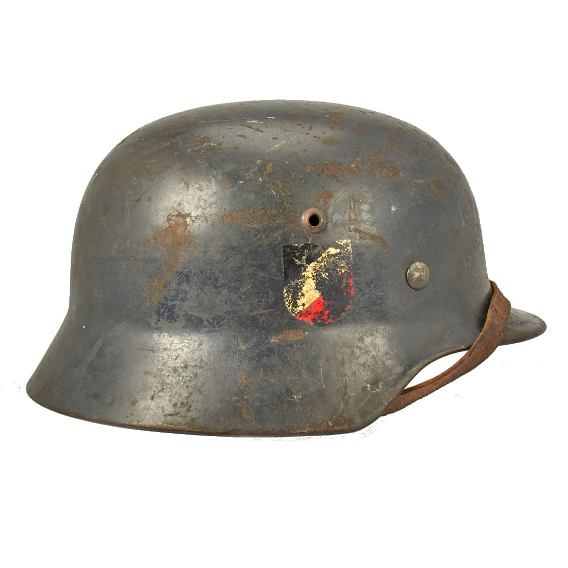 Original German WWII Luftwaffe M35 Double Decal Helmet with Size 