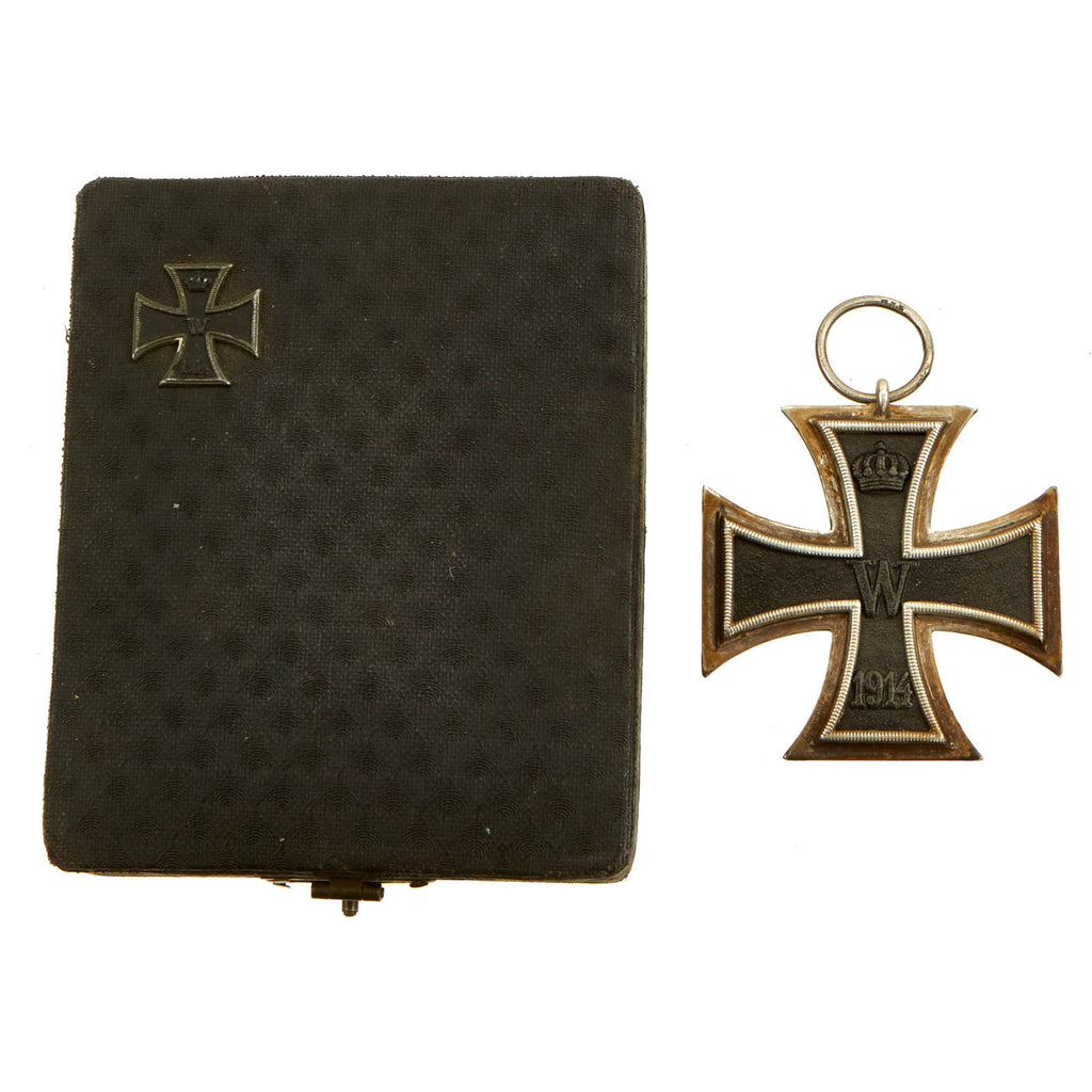 Original Imperial German WWI Cased Prussian Iron Cross 2nd Class 1914 with Ribbon - EKII Original Items