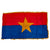 Original U.S. Vietnam War Captured Viet Cong Headquarters Flag with Gold Fringe - 36” x 60” Original Items