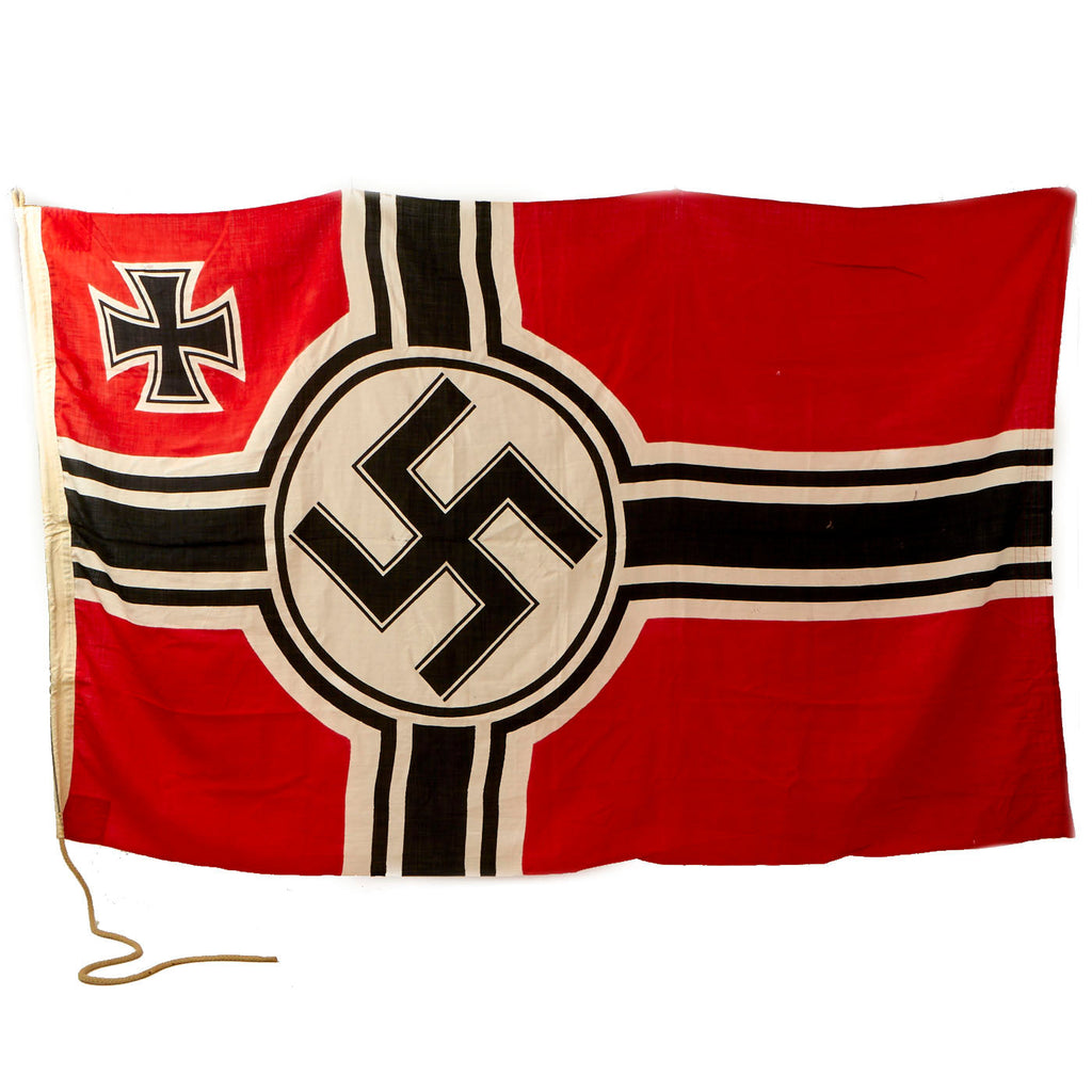 Original German WWII Kriegsmarine Marked 1.5m x 2.5m Naval Battle Flag - Reichskriegsflagge Original Items