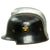 Original German WWII M34 Square Dip Fire Protection Police Helmet with Double Decals & Comb - Feuerwehr Original Items