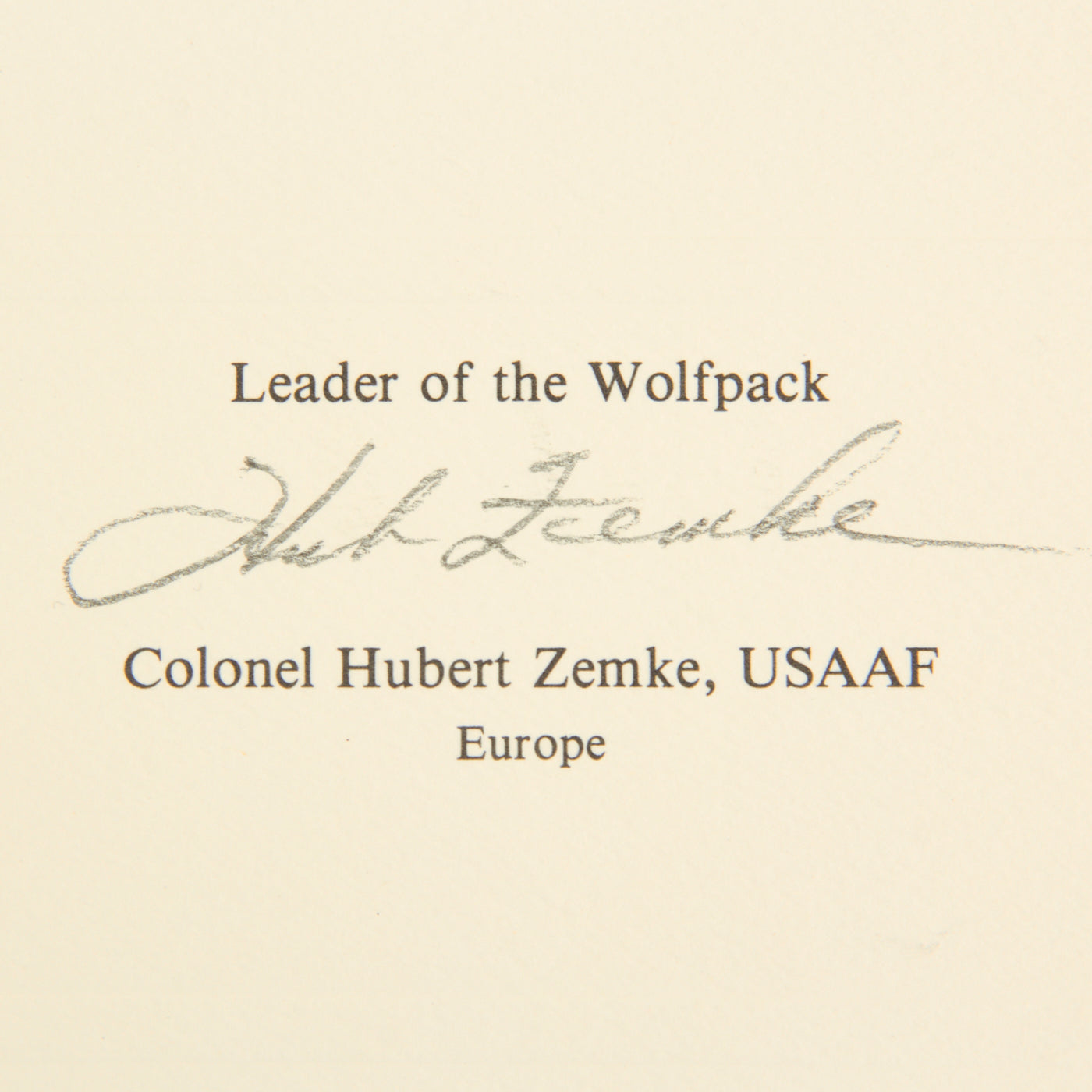 J.G. Keck Signed Print of Francis S. Gabby Gabreski - #1 Ace - Wolfpack