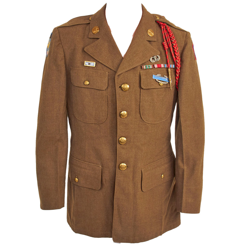 Original U.S. WWII Named 82nd Airborne , 1st Allied Airborne Class A Uniform Jacket - Pvt John W. Wachel, Wounded During Operation Market Garden Original Items