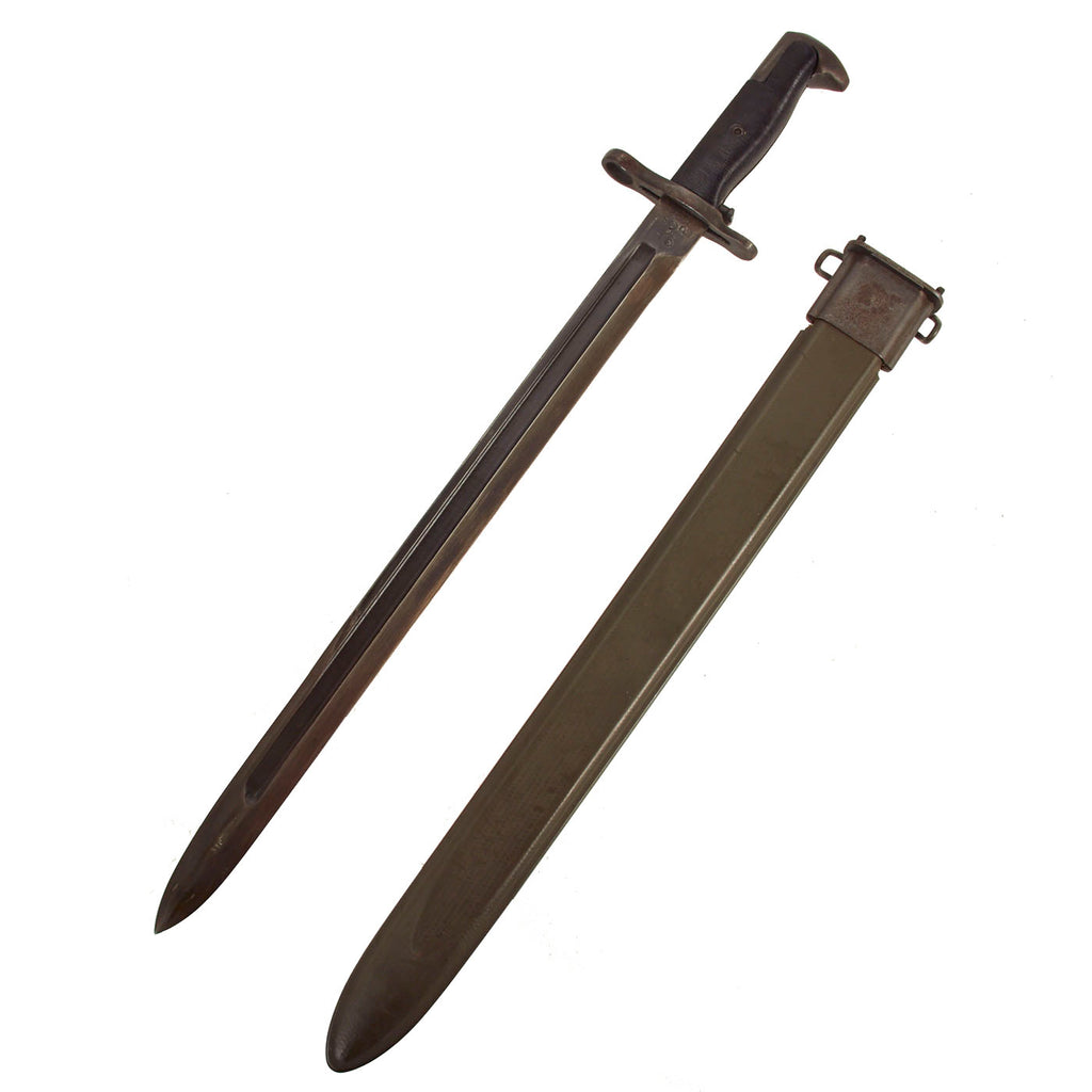 Original U.S. WWII M1942 16" Garand Rifle Bayonet by Oneida Limited with M3 Scabbard - dated 1942 Original Items