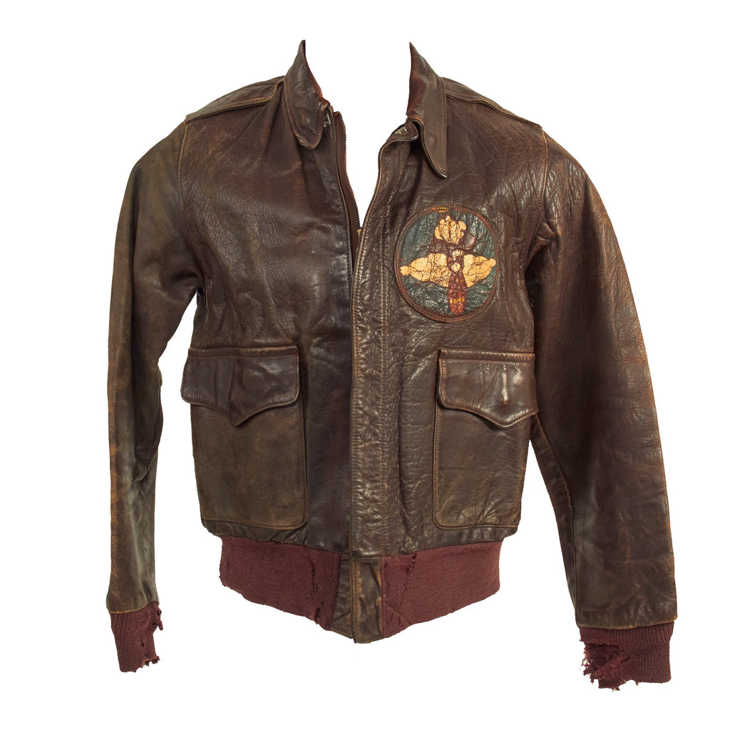 Original U.S. WWII 2nd Air Force Painted A-2 Leather Flight Jacket - 358th Bombardment Squadron, 303rd Bombardment Group Original Items