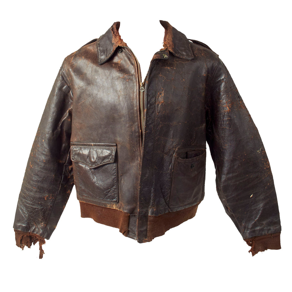 Original U.S. WWII Painted A-2 Leather Flight Jacket For 3702D Army Ai ...