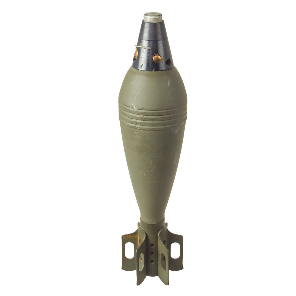 Original U.S. WWII Era INERT 81mm M43A1 HE Mortar Round With Bakelite M52 PDF Fuze Original Items