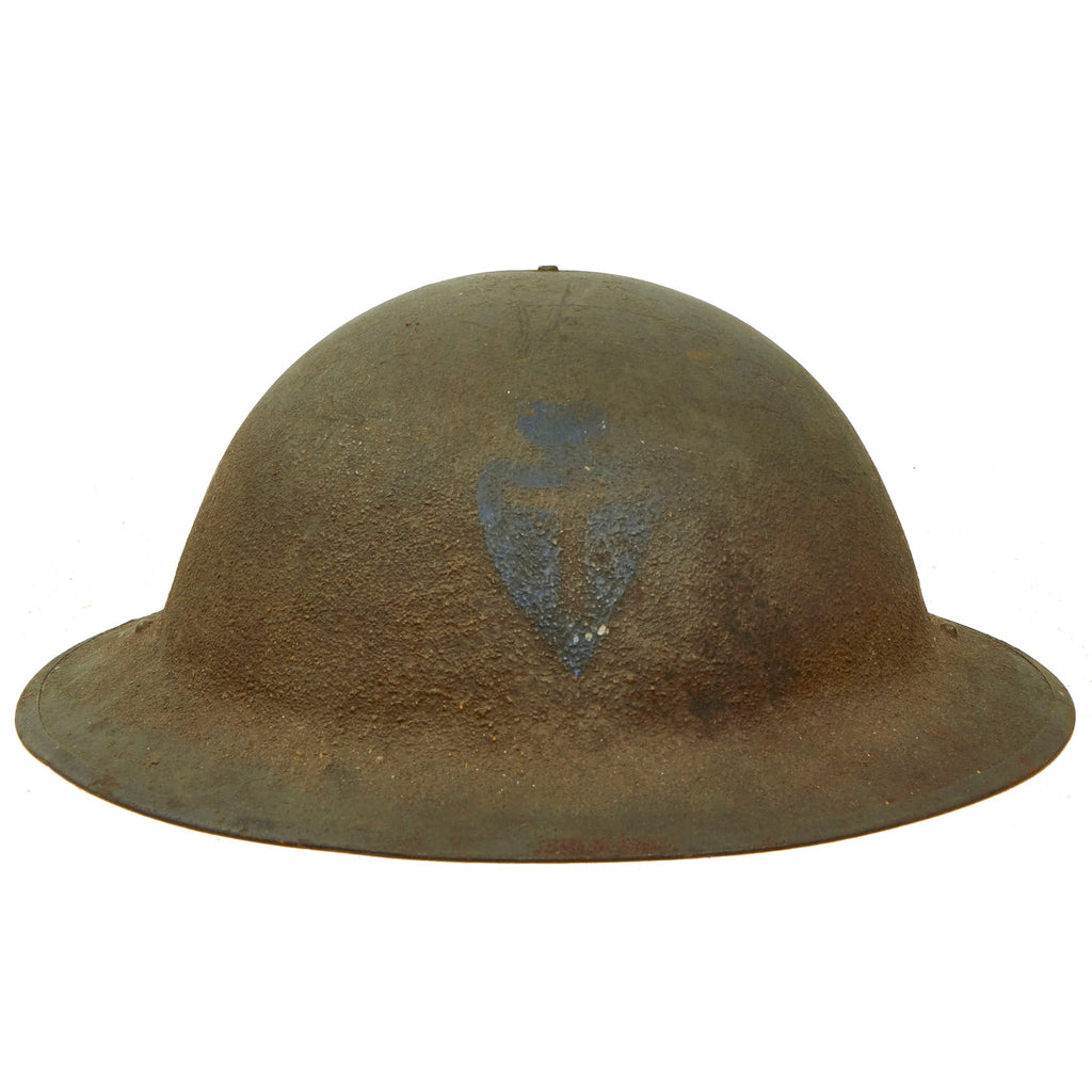 Original U.S. WWI 36th Infantry Division M1917 Doughboy Helmet - Complete Original Items