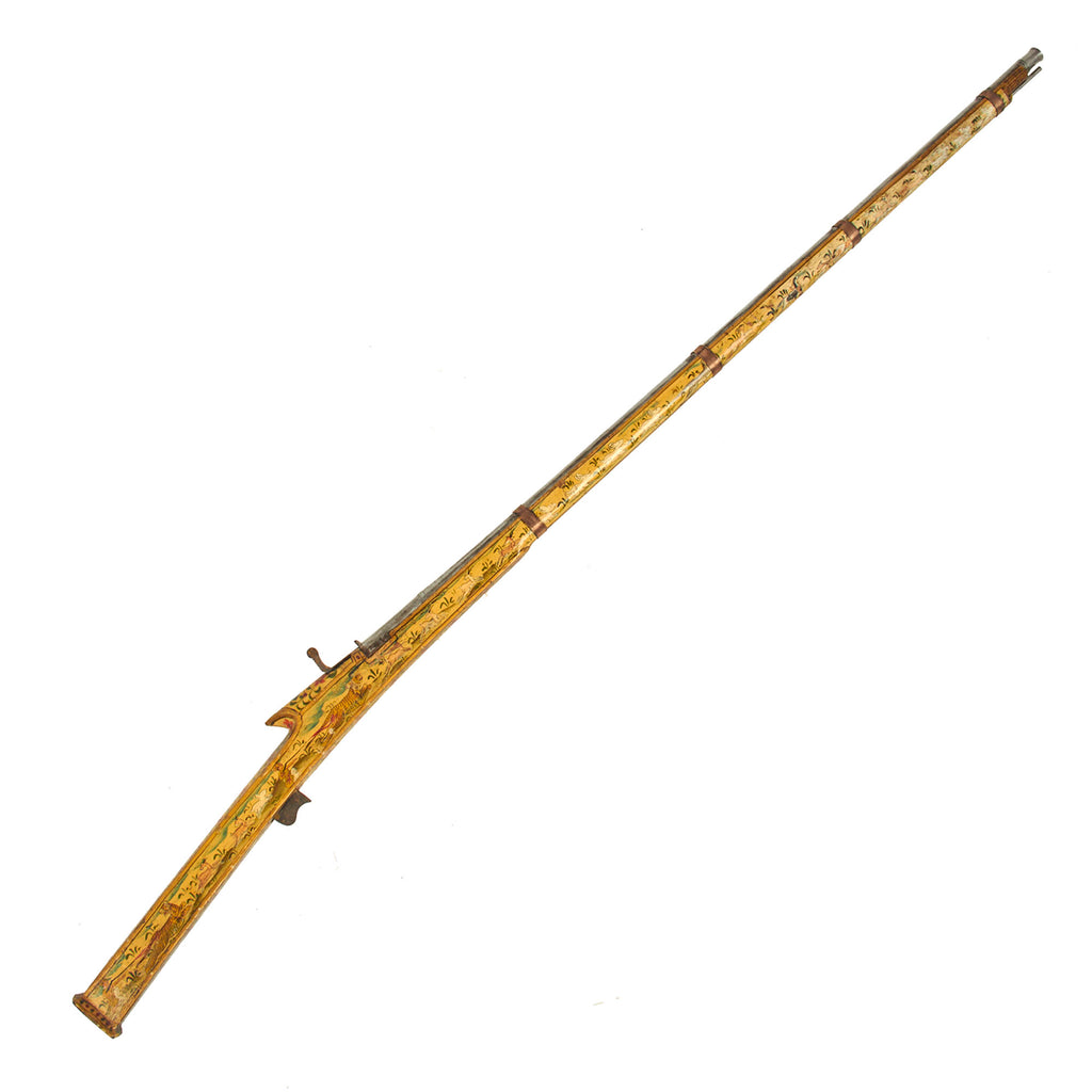 Original Indian Toradar “Tiger Hunting” Matchlock Musket with Fully Hand Painted Stock as Used by Nobility in Rajasthan - circa 1840 Original Items