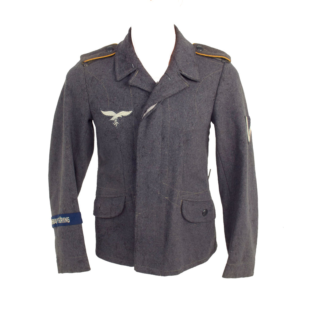 Original German WWII Luftwaffe Division Hermann Göring Panzer Signal Battalion Enlisted M40 Fliegerbluse Flight Blouse Tunic Original Items