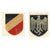 Original German WWII Heer Army Unissued Helmet Decal Set - Silver Wehrmacht Eagle & National Colors Decals Original Items