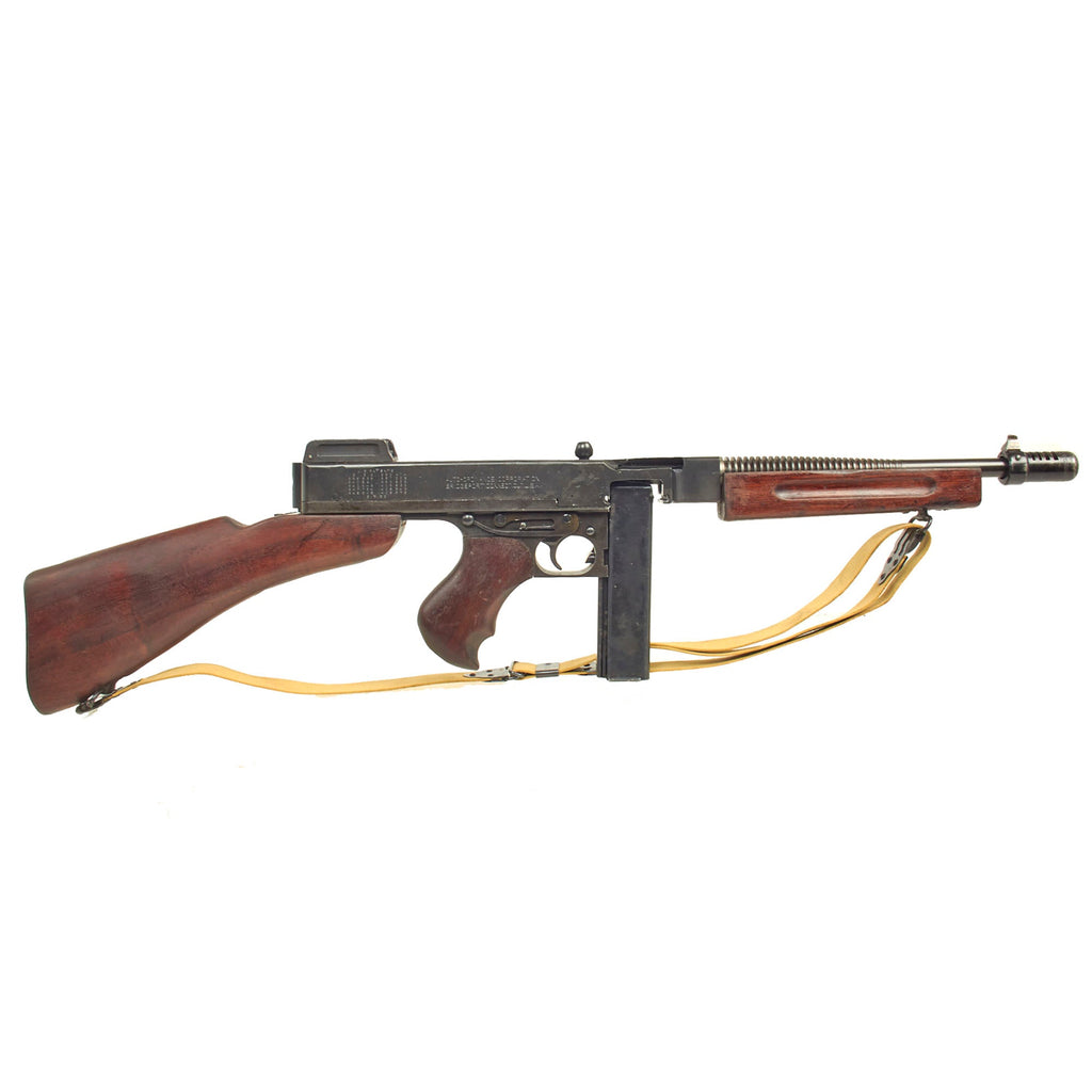 Original U.S. WWII Thompson M1928A1 Display Submachine Gun Serial No. A.O. 67552 - Original WW2 Parts Original Items