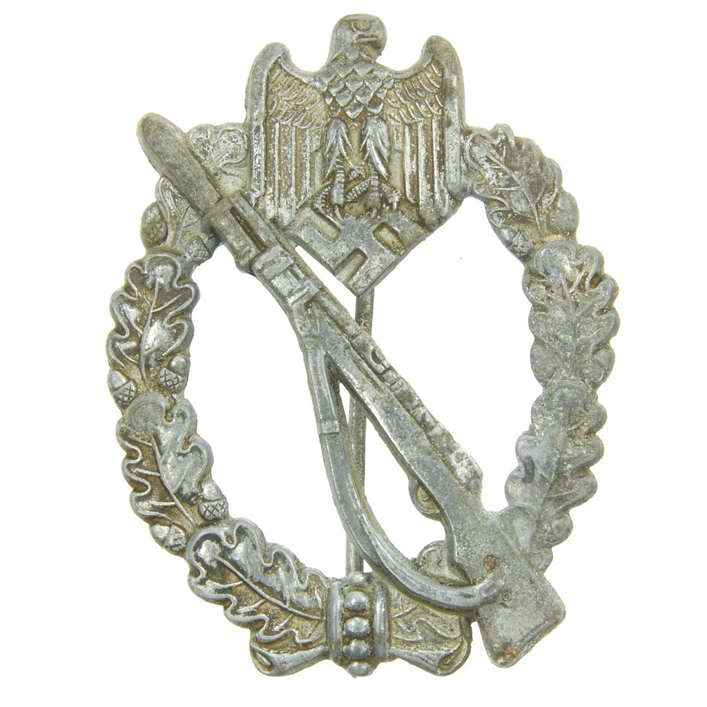 Original German WWII Infantry Assault Badge Silver Grade - Maker Marked 4 Original Items