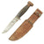 Original U.S. WWII USN Mark 1 RH Pal 35 Fighting Knife with Wood Pommel and Named Leather Scabbard Original Items