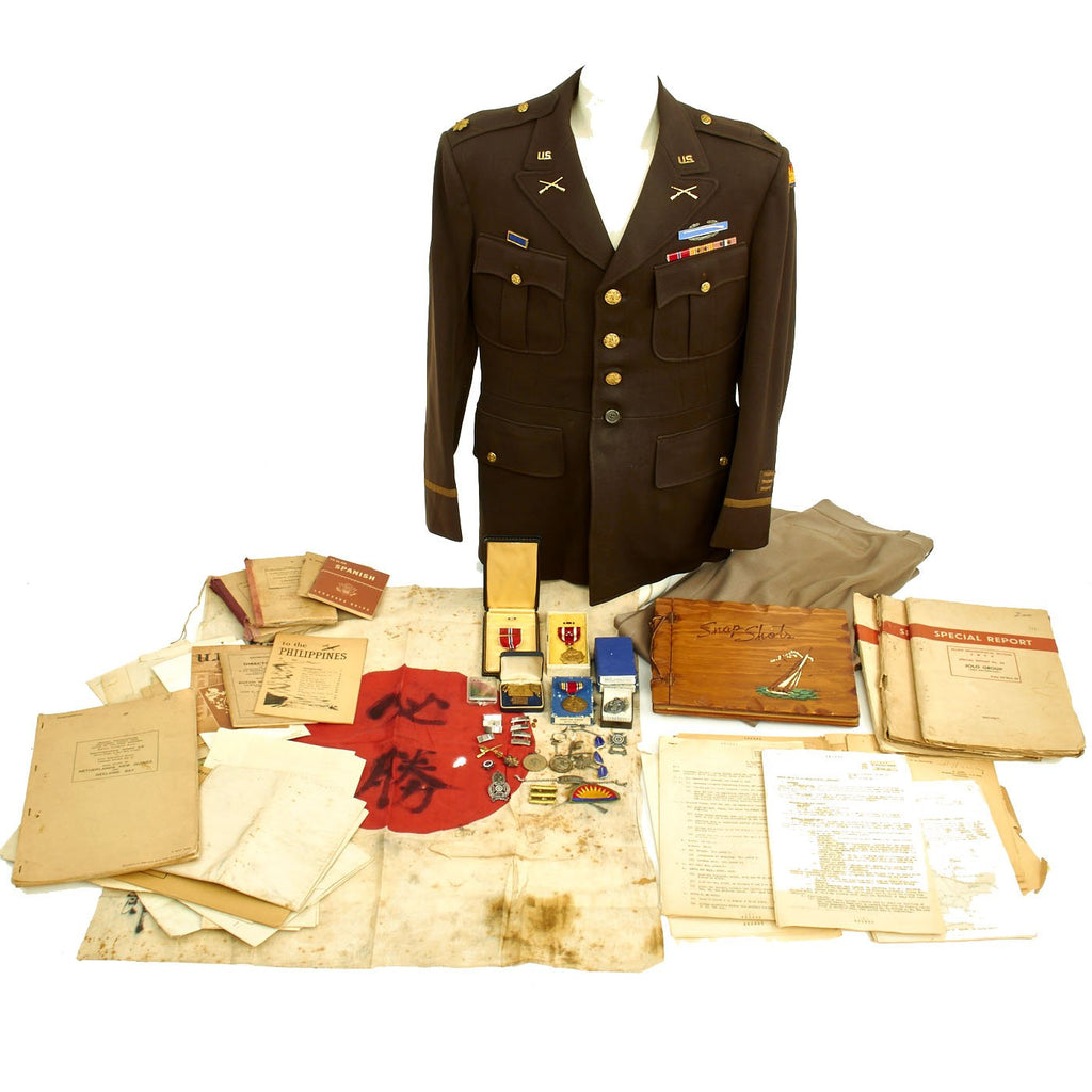 Original U.S. WWII 163rd Infantry Regiment Uniform and Personal Effects Grouping Original Items