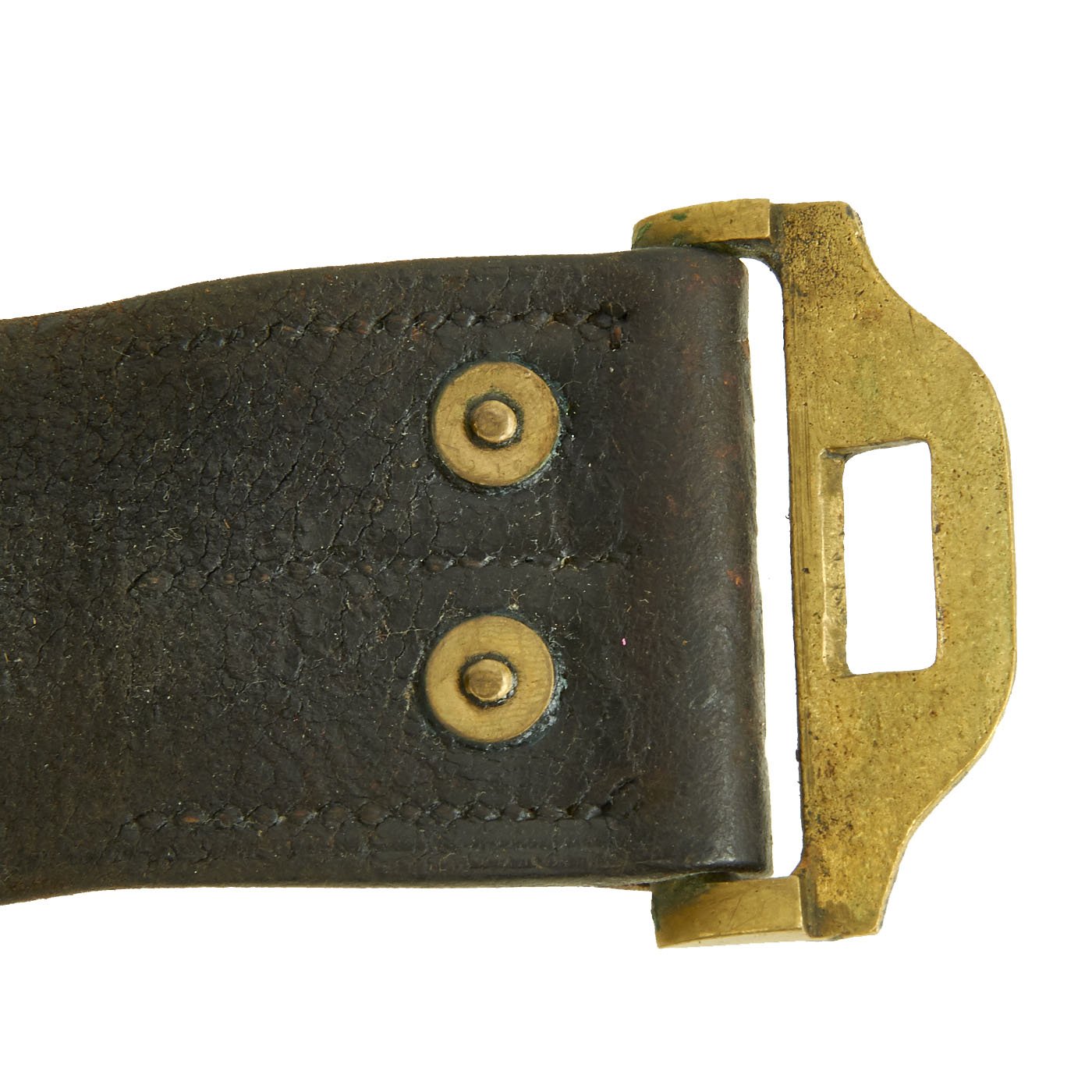 Leather belt with eagle plate