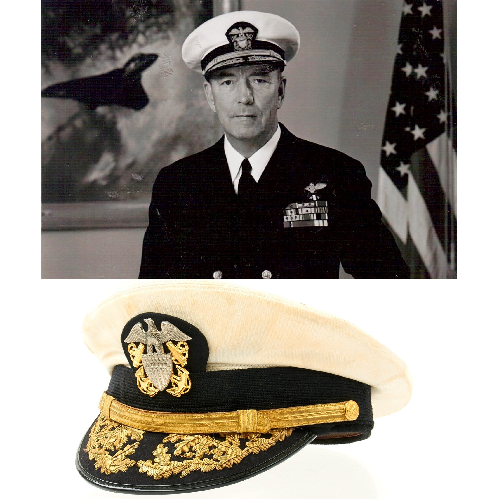 Vintage Bancroft Zephyr Captain's Hat Cap Navy Uniform US 