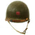 Original U.S. WWII USMC Red Patch Shore Party Marine M1 Fixed Bale Helmet with Westinghouse Liner Original Items