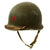 Original U.S. WWII USMC Red Patch Shore Party Marine M1 Fixed Bale Helmet with Westinghouse Liner Original Items