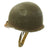 Original U.S. WWII USMC Red Patch Shore Party Marine M1 Fixed Bale Helmet with Westinghouse Liner Original Items