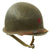 Original U.S. WWII USMC Red Patch Shore Party Marine M1 Fixed Bale Helmet with Westinghouse Liner Original Items