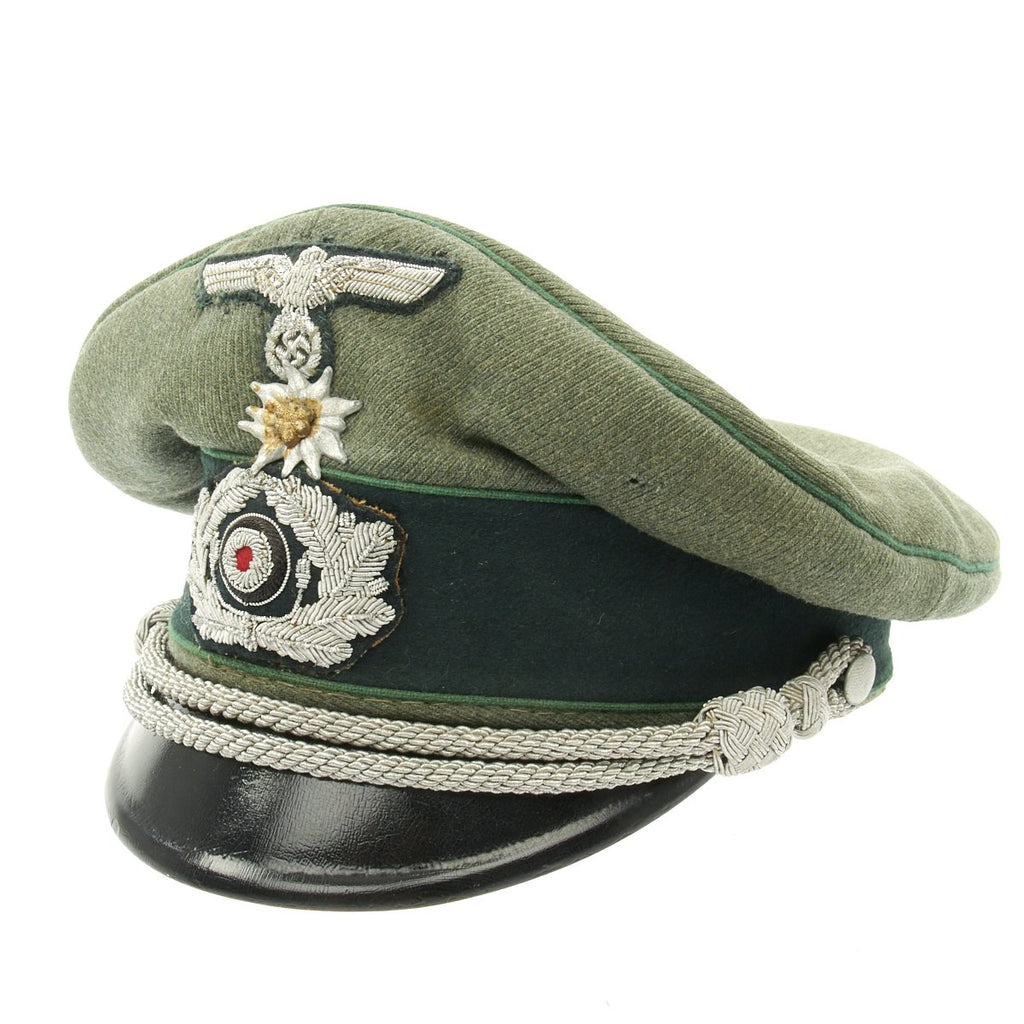 Original German WWII Gebirgsjäger Mountain Troop Officer Visor Cap Original Items