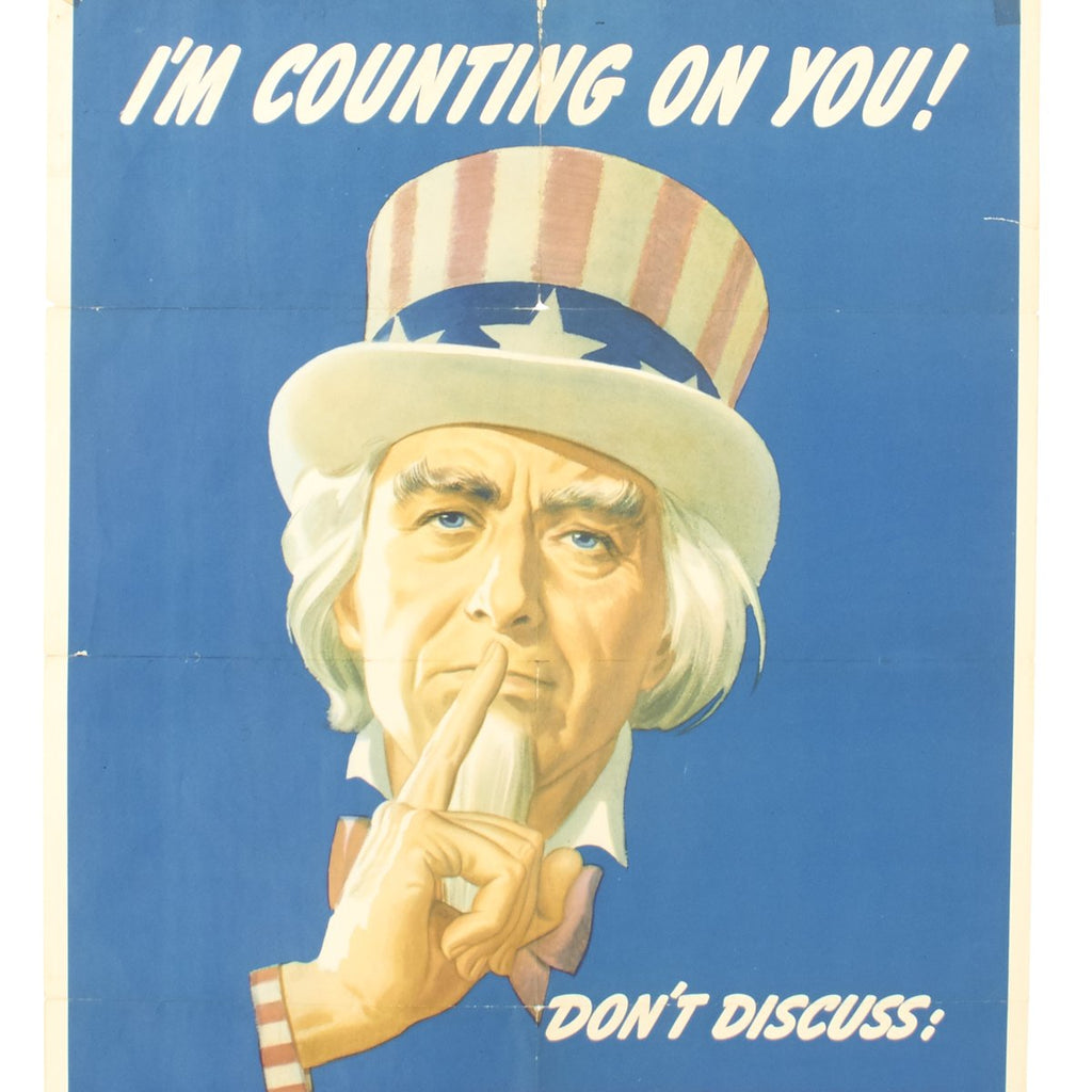 Original U.S. WWII Uncle Sam Security Poster - I'm Counting On You! Don ...