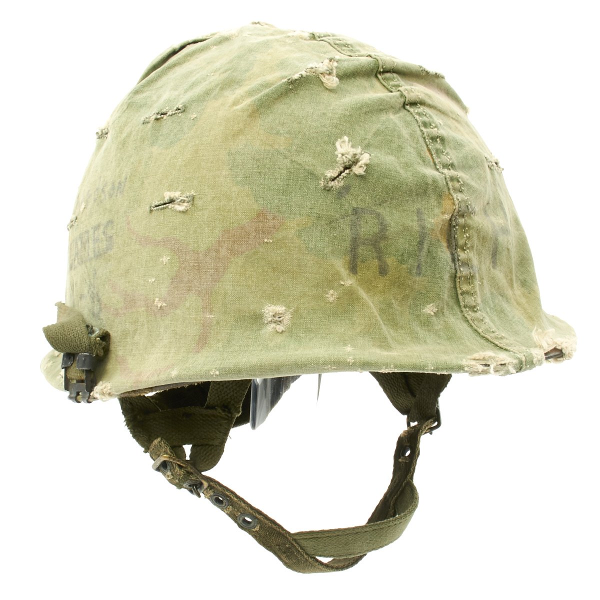 Original U.S. WWII Vietnam War M1 Paratrooper Helmet with USMC