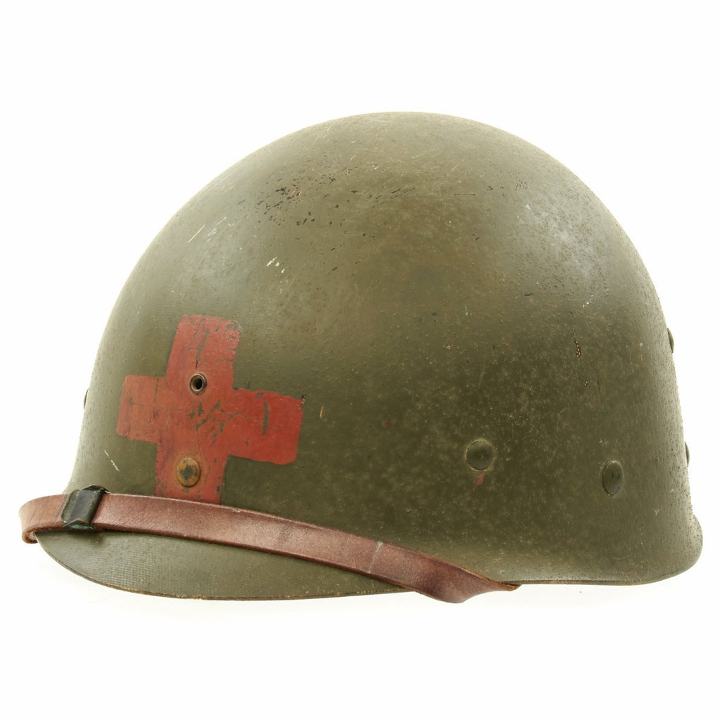 Original U.S. Korean War 1951 Dated  Medic M1 Helmet Liner by CAPAC Original Items