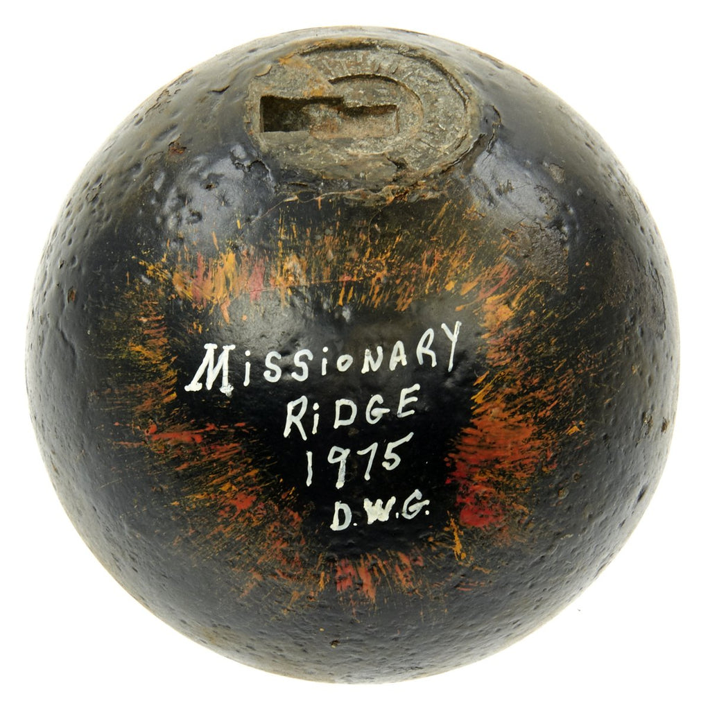 Original U.S. Civl War Confederate States Bormann Fused 12lb Cannon Ball - Battle of Missionary Ridge Original Items