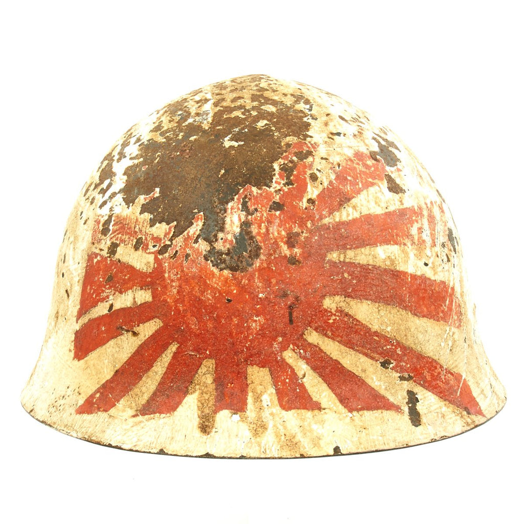 Original Japanese WWII Army Combat Helmet with USGI Painted Rising Sun - Tetsubo Original Items