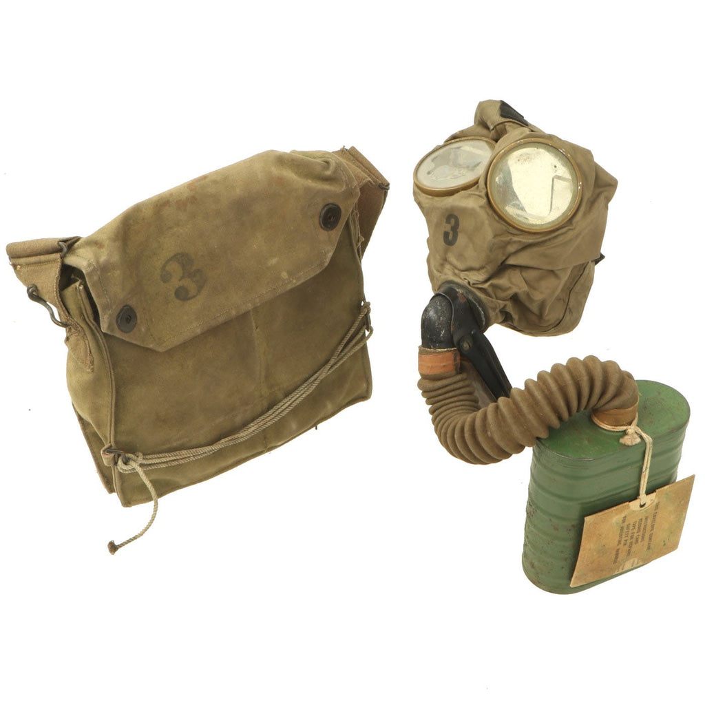 Original U.S. WWI M1917 SBR Gas Mask with Carry Bag, Instructions, and Filter Original Items