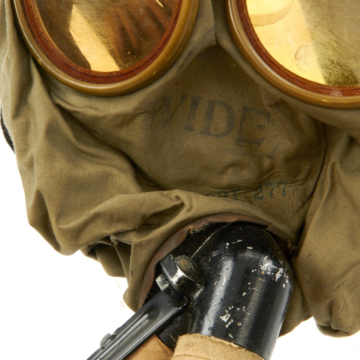 Original U.S. WWI Named M1917 SBR Gas Mask with Carry Bag and Anti-Dimming  Stick – International Military Antiques