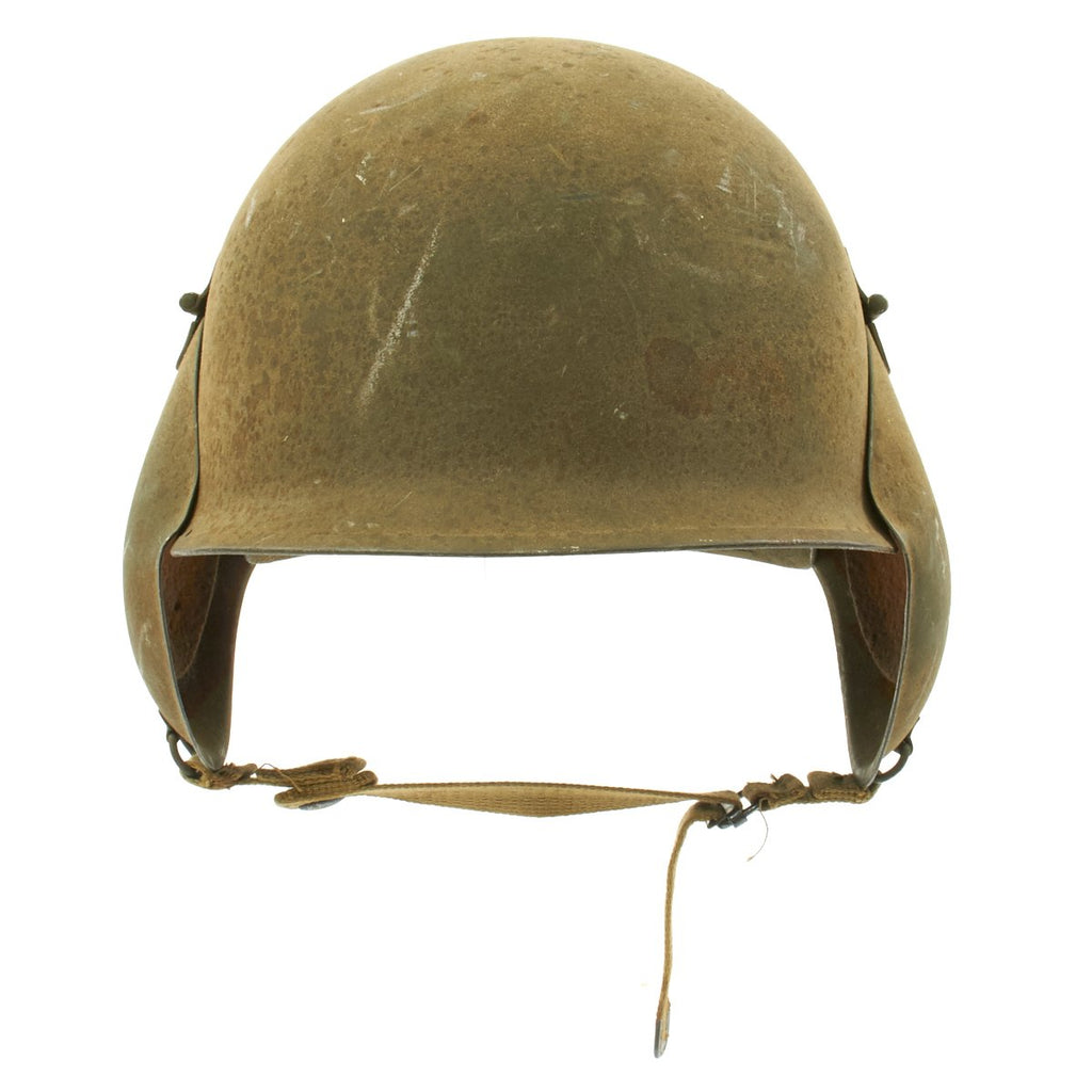 Original U.S. WWII USAAF Bomber Crew M3 Steel FLAK Helmet with Flocked Paint - Late Variant Original Items