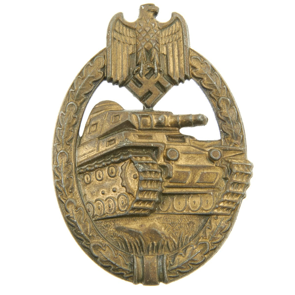 Original German WWII Panzer Assault Tank Badge in Bronze Grade - Excellent Condition Original Items