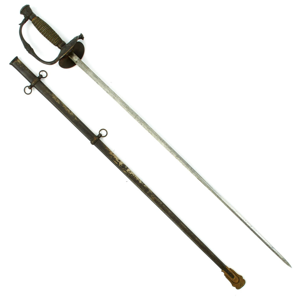 Original U.S. Civil War Army Officer's M1860 Dress Sword by Ames Mfg. Co. with Folding Guard and Scabbard Original Items