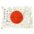 Original Japanese WWII Hand Painted Good Luck Flag and Rising Sun Flag Set Original Items