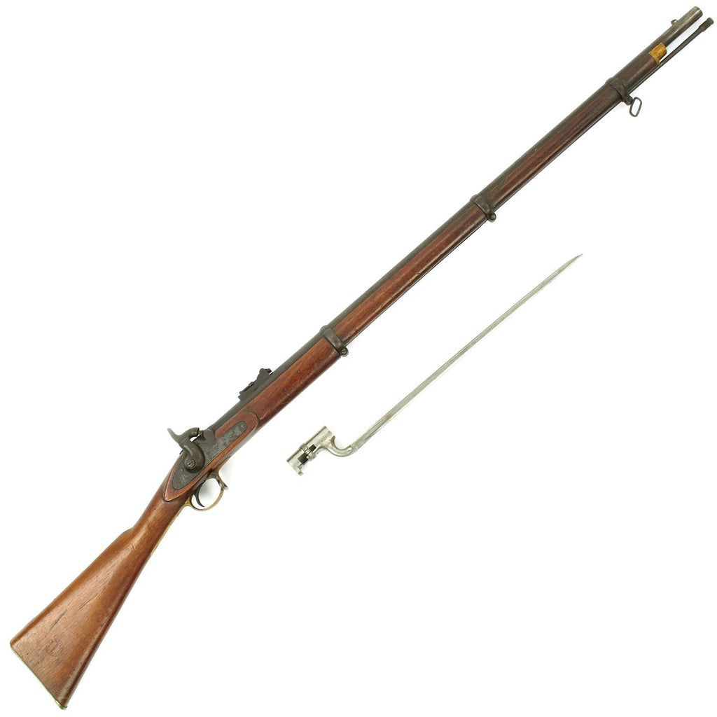 Original British P-1853 Enfield 3rd Model Percussion Rifle with Bayonet by Deakin - dated 1862 Original Items