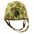 Original U.S. WWII M1 McCord Fixed Bale Helmet with USMC HBT Camouflage Cover and St. Clair Liner Original Items