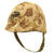 Original U.S. WWII M1 McCord Fixed Bale Helmet with USMC HBT Camouflage Cover and St. Clair Liner Original Items