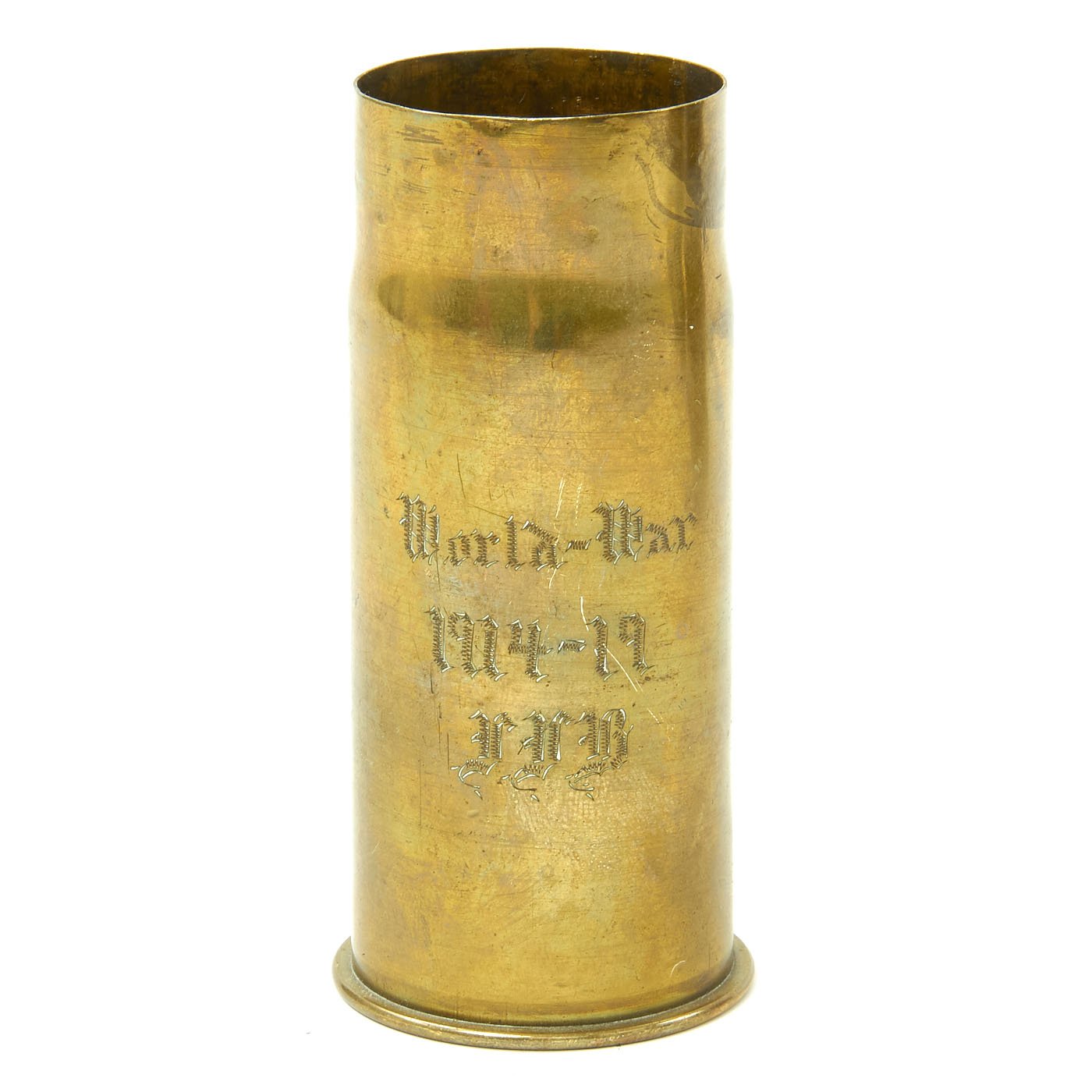 Original WWI Trench Art Engraved French Artillery Shells - German